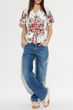 Dolce & Gabbana Shirt With Floral Motif, Womens, White