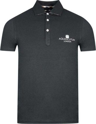 Aquascutum Unisex Volwassenen London Bold Logo Polo Shirt (Zwart)