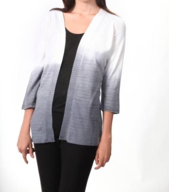 Angel Ombre Back-Cutout Cardigan In Gray/white