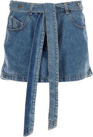 The Attico Denim Skirt With Belt