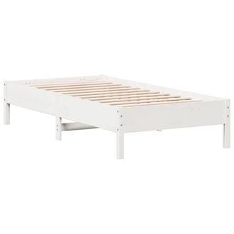 Berkfield Home Bed Frame Frame White 75x190 cm Small Single Solid Wood Pine