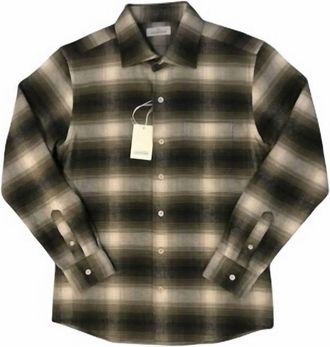 Alessandro Gherardi Mens Button Up Shirt In Black / Beige