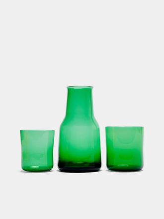 NasonMoretti Hand-Blown Murano Glasses and Carafe (Set of 3)