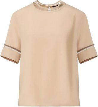 Fabiana Filippi crepe de chine top - women - Acetate/Silk - 38 - Neutrals