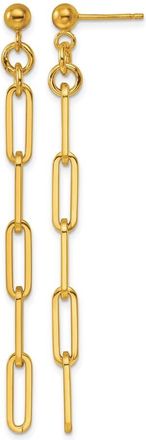 Diamond2Deal 14K Yellow Gold Paperclip Link Drop Dangle Earrings