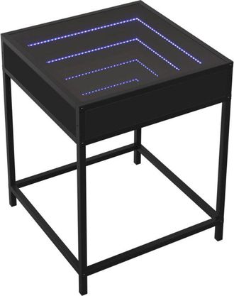 vidaXL Bedside Table with Infinity led Black 40x40x51 cm Vidaxl