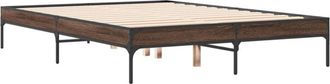 vidaXL Bed Frame without Mattress Brown Oak 135x190 cm Double Vidaxl