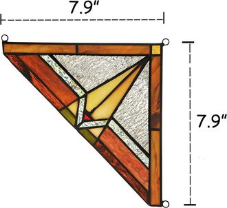 Chloe Lighting DESMUND Mission Tiffany-glass Window Panel 8 Wide