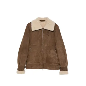 Santoro London Shearling-trim Leather Jacket