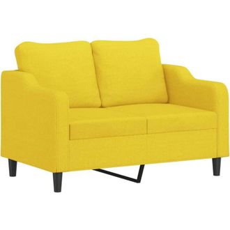 vidaXL Sof&aacute; De 2 Plazas De Tela Amarillo Claro 120 Cm Vidaxl