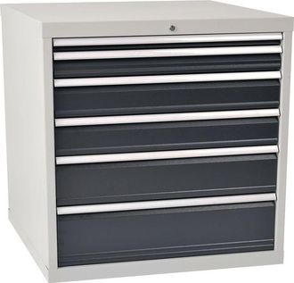 OEM Armario De Cajones A1019xl1005xf736mm Gris Claro / Gris Antracita 6 Cajones, Extensi&oacute;n Completa