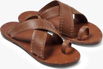 beek Womens Curlew Leather Toe-Ring Sandal In Tan