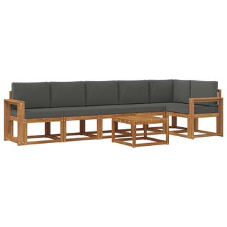 vidaXL Conjunto De Sof&aacute;s De Exterior 7 Pcs Natural Y Antracita Vidaxl