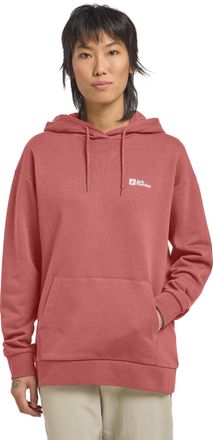 Jack Wolfskin Kapuzenpullover JACK WOLFSKIN ESSENTIAL HOODIE W, Damen, Gr. XL (46), rot (mineral, rot), Obermaterial: 100% Baumwolle, Pullover Kapuzenpullover