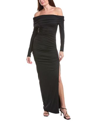 Susana Monaco Susana Monaco One-Arm Off-Shoulder Side Slit Maxi Dress