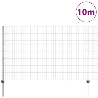 Berkfield Home Durable Euro Fence with 10 U Posts Grey 1, 6x10 m Steel in Dark Grey
