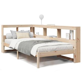 Berkfield Home Bookcase Bed without Mattress 75x190 cm Solid Wood Pine in Light Brown