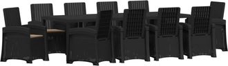 vidaXL Conjunto De Comedor De Jard&iacute;n 11 Uds. Gris Antracita Y Topo Pp Vidaxl