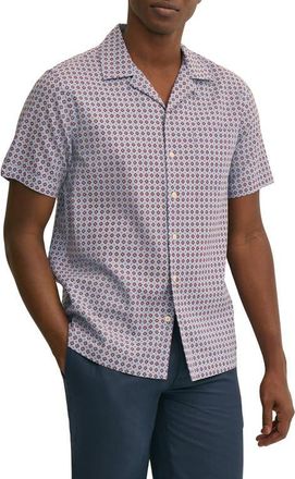 Brooks Brothers Foulard Linen & Cotton Camp Shirt at Nordstrom, Size Xx-Large