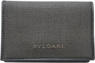 Bulgari Pre-owned Card Case - unisex - Vintage Accessoires - Grijs - ONE Size - Leer - Vintage