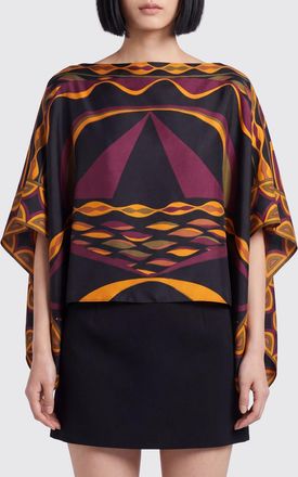 Pucci Blusa a maniche corte in seta con stampa etnica e scollatura dritta