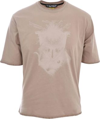 Iuter T-shirt con stampa grafica - Marrone