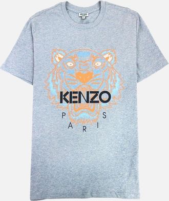 Kenzo Mens Kenzo Icon Tiger T-shirt Grey/Orange - Size: 36