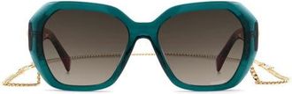 Missoni 55mm Gradient Geometric Sunglasses in Teal/Brown Sf at Nordstrom