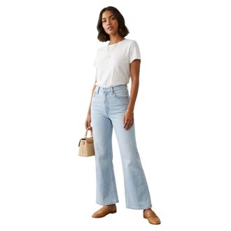 Levi's Damesjeans met hoge taille en wijde pijpen, met ribpatroon (Extras)