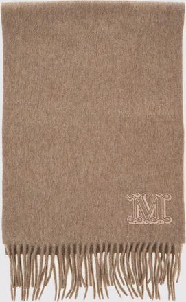 Max Mara Sciarpa in 100% puro cashmere con dettaglio logo ricamato
