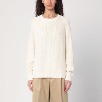 P.A.R.O.S.H. Sweater Cream In Cotton And Cashmere
