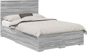 vidaXL Estructura De Cama Con Cabecera Gris Sonoma 120 X 200 Cm Vidaxl