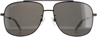 Bally Aviator Mens Black Grey Polarised Mirrored BY0050-K Metal (archived) - One Size
