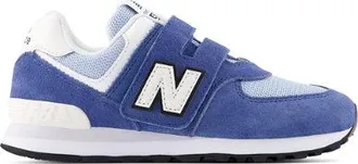 New Balance Kids 574 Hook & Loop in Blue Leather, size 13.5
