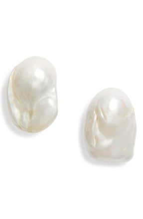 Kenneth Jay Lane Faux Pearl Stud Earrings in Gold at Nordstrom