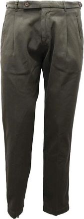 Berwich Militair Groene Katoenen Bib Broek - Heren - Slim Fit Broeken - Groen - L - Katoen - Broeken