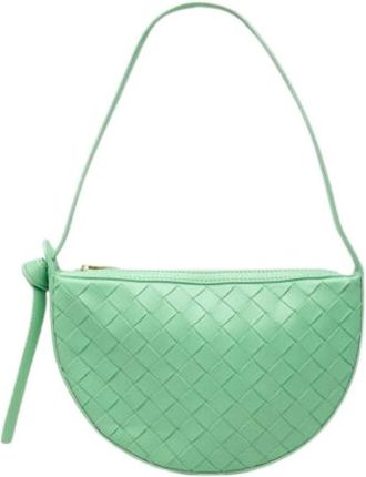 Bottega Veneta Tweedehands leren handtassen - Dames - Vintage Handtas - Groen - ONE Size - Vintage
