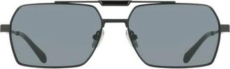 Ferragamo Square Zonnebril - Heren - Zonnebrillen - Zwart - 61 MM - Accessoires