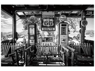 Schubiger M&ouml;bel Digitaldruck auf Glas Route 66