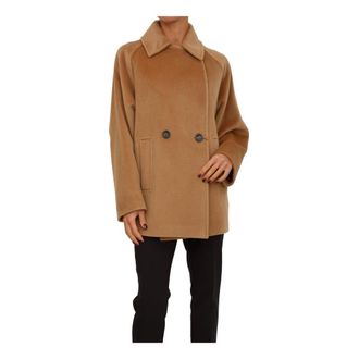 Max Mara Jassen, Dames, Bruin, S, Wol, Cappotto