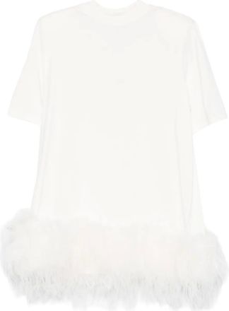 The Attico Mini-jurk met veren afwerking - Wit