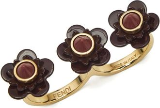 Fendi Anello a fiore - Oro