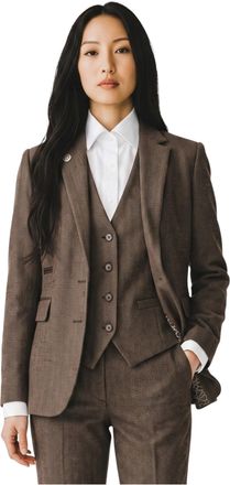 TruClothing Womens Brown 3 Piece Herringbone Tweed Formal Suit - AK06