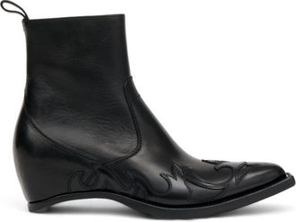 Maison Margiela Black Embroidered Boots