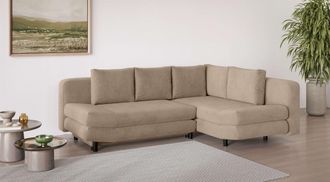 HOME AFFAIRE Ecksofa »LENNARA Schlafsofa mit Bettkasten, Masse B/T/H: 234/179/85 cm« L-Form mit Ottomane rechts/links, mit Wellenunterfederung