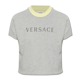 Versace Dames, Tops, Grijs, Maat: 2XS Katoen