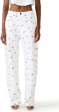 Steve Madden Sydnee Floral Straight Leg Jeans in Antique at Nordstrom, Size 27
