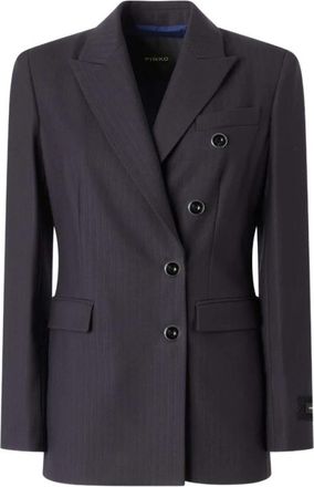 Pinko Blazer - Dames - Blazers - Blauw - S - Nylon - Jassen