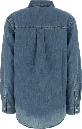 Miu Miu Womens Chambray Shirt Blue Cotton