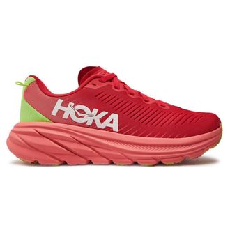 Hoka One One Hoka Rincon 3 Synthetic Textile Womens Comfort Trainers - Cerise Coral - Size:UK 6.5